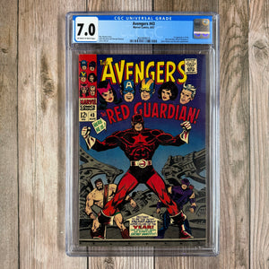 Avengers #43 CGC 7.0 1st appearance of the Red Guardian (Alexi Shostakov), husband of the Black Widow (Cert 4019)