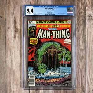 Man-Thing #1 CGC 9.4 WP Premiere Issue of the Second Man-Thing Series NEWSSTAND EDITION (Cert 3006)
