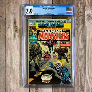 Marvel Premiere #28 CGC 7.0 1st Team Appearance of the Legion of Monsters: Ghost Rider, Man-Thing, Morbius and Werewolf By Night (Cert 0003)