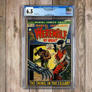 Marvel Spotlight #3 CGC 6.5 2nd Appearance of Werewolf by Night and 1st Mention of the Darkhold (Cert 5015)