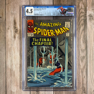 Amazing Spider-Man #33 CGC 4.5 Custom Label, ICONIC Cover art by Steve Ditko, Spider-Man Debuts Incredible Strength (Cert 6005)