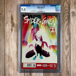 Spider-Gwen #1 CGC 9.8 WP Premiere Issue, 1st Appearance of the Bodega Bandi (Cert 0072)