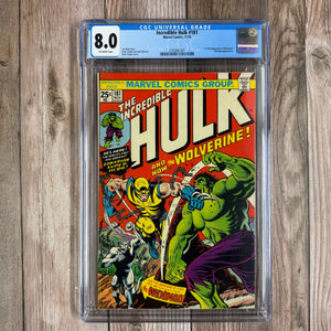 Incredible Hulk #181 CGC 8.0 1st full appearance of Wolverine (Cert 1001)