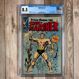 Sub-Mariner #1 CGC 8.5 1st Solo Series of Namor the Sub-Mariner and Origin Retold (Cert 9001)