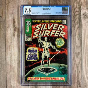 Silver Surfer #1 CGC 7.5 ICONIC Cover art by John Buscema, Origin of the Silver Surfer, 1st Appearance of Shalla-Bal (Cert 2002)