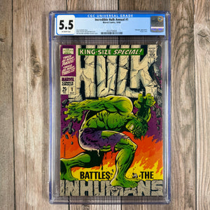 Incredible Hulk Annual #1 CGC 5.5 ICONIC Cover art by Jim Steranko and Marie Severin (Cert 4004)
