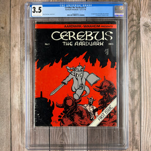Cerebus the Aardvark #1 CGC 3.5 1st Appearance of Cerebus the Aardvark, 1st Aardvark-Vanaheim comic LOW PRINT RUN(Cert 2001)