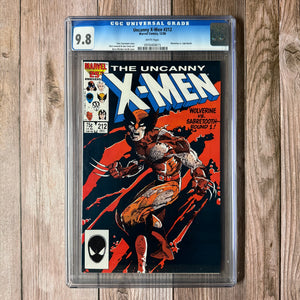 Uncanny X-Men #212 CGC 9.8 WP First Wolverine vs Sabretooth Battle (Cert 0015)