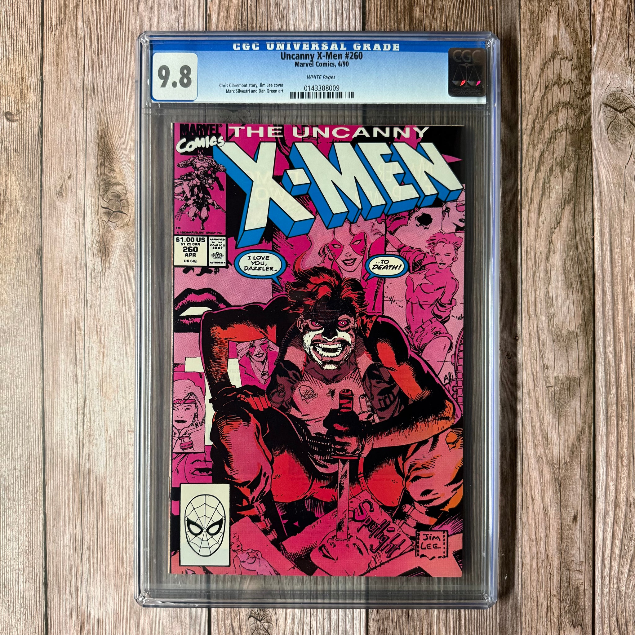 Uncanny X-Men #260 CGC 9.8 WP Cover Art by Jim Lee (Cert 8009