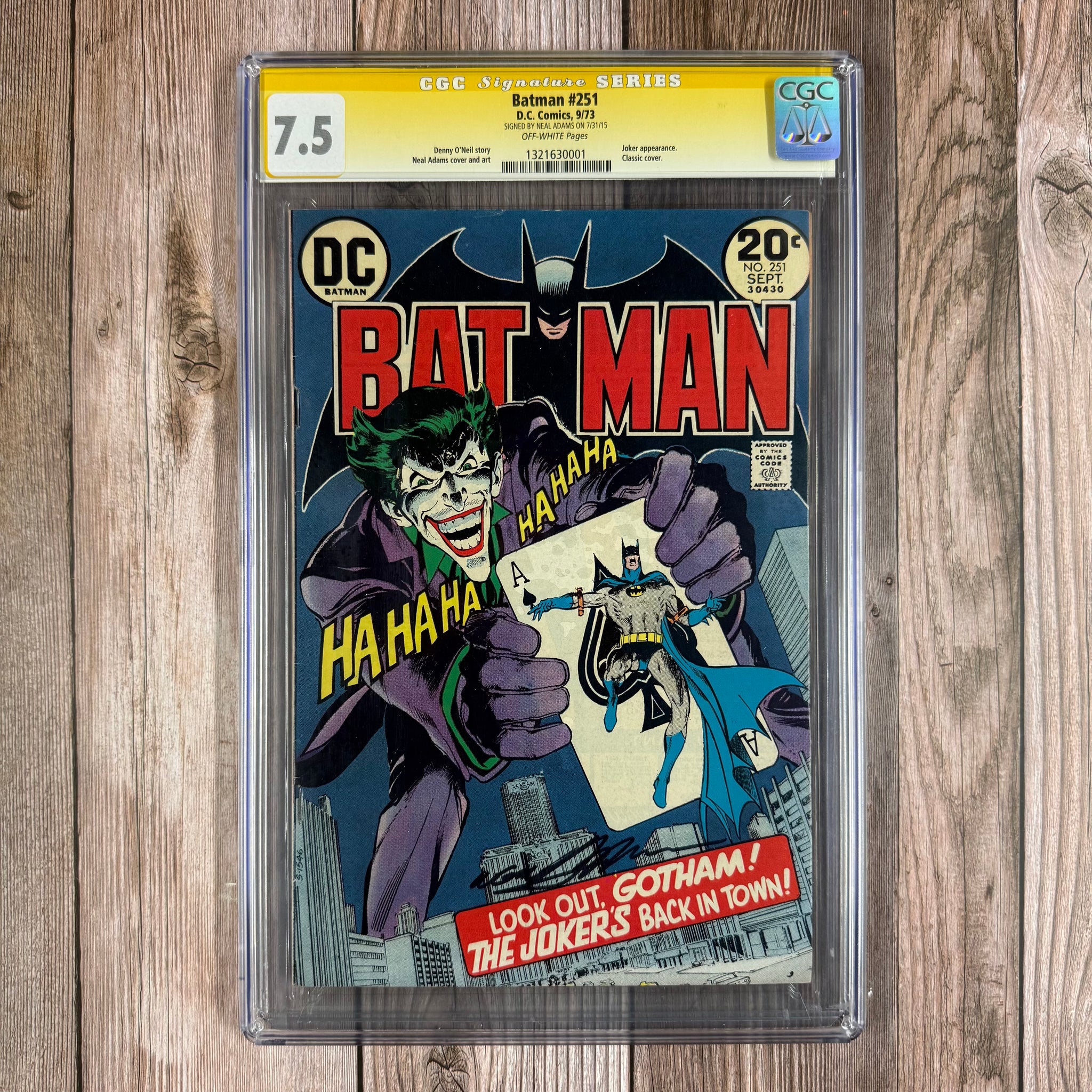 Batman #251 CGC 7.5 SS Signed by Neal Adams, ICONIC cover art by 