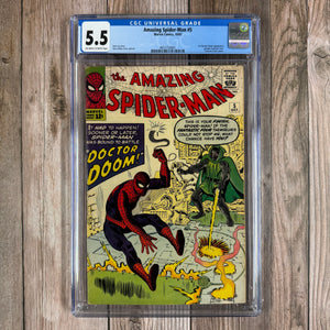 Amazing Spider-Man #5 CGC 5.5 1st Spider-Man vs Doctor Doom (Cert 3001)