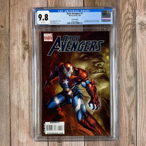 Dark Avengers #1 CGC 9.6 WP 1:20 Djurdjevic Variant Iron Patriot, 1st full appearance of the Dark Avengers (Cert 6003)