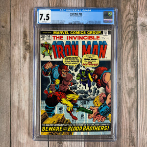 Iron Man #55 CGC 7.5 WP 1st Appearances of Thanos, Drax the Destroyer, Eros, Mentor, Kronos and the Blood Brothers (Cert 8003) *