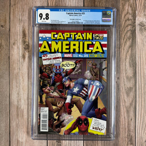 Captain America #25 CGC 9.8 White Pages 1:25 Deadpool Photobomb Christopher Variant, 1st appearance of Sam Wilson as Captain America (Cert 0003)