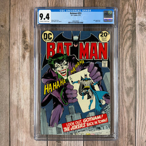 Batman #251 CGC 9.4 ICONIC Joker Cover art by Neal Adams (Cert 4001)