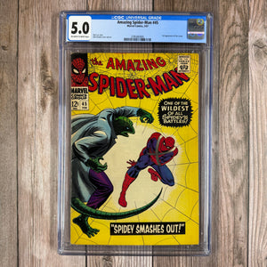 Amazing Spider-Man #45 CGC 5.0 3rd Appearance of the Lizard, CLASSIC Cover art by John Romita(Cert 3005)