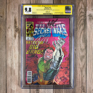 Thanos #13 CGC 9.8 WP SS Signed by Jim Starlin, Stan Lee and Donny Cates Lenticular Cover Variant, 1st appearance of King Thanos and Cosmic Ghost Rider (Cert 6024)