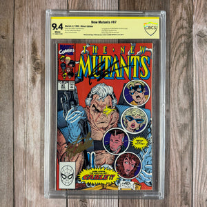 New Mutants #87 CBCS 9.4 WP SS Witnessed Signatures of Rob Liefeld and Stan Lee, 1st Full Appearance of Cable, Mutant Liberation Front (Cert 002) *