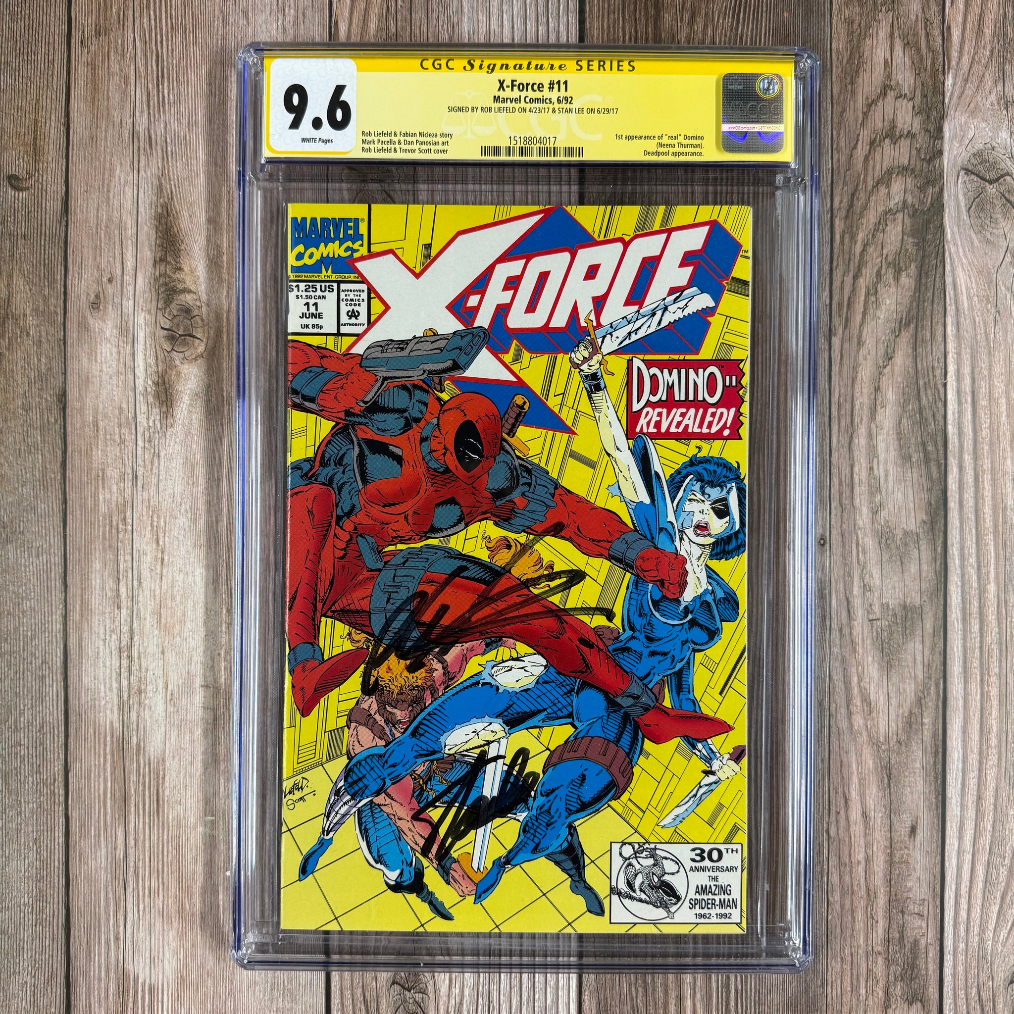 X-Force #11 CGC 9.6 WP SS Signed by Rob Liefeld and Stan Lee 1st
