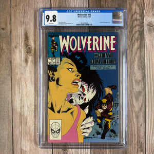 Wolverine #15 CGC 9.8 WP Cover art by Kevin Nowlan (Cert 6009)