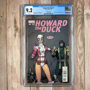 Howard the Duck #1 CGC 9.2 WP 1st Appearance of Gwenpool (Gwen Poole) Lim Variant Cover (Cert 3008)
