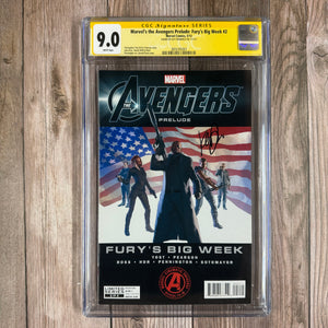 Marvel's The Avengers Prelude: Fury’s Big Week #2 CGC 9.0 WP SS Signed by Kat Dennings, 1st Cameo Appearance of Darcy Lewis (Cert 5001)