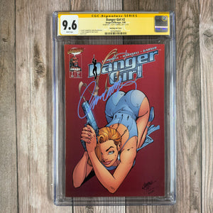 Danger Girl #2 CGC 9.6 WP SS Signed by J. Scott Campbell, Smoking Gun Variant Cover (Cert 6004)