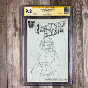 Danger Girl: Renegade #2 CGC 9.8 WP SS Signed and Sketched by Jamie Tyndall, Sketch Edition (Cert 4001)