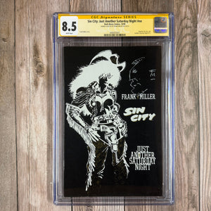 Sin City: Just Another Saturday Night CGC 8.5 WP SS Signed and Sketched by Frank Miller, Reprints Sin City: Just Another Saturday Night #1/2 (Cert 6001)