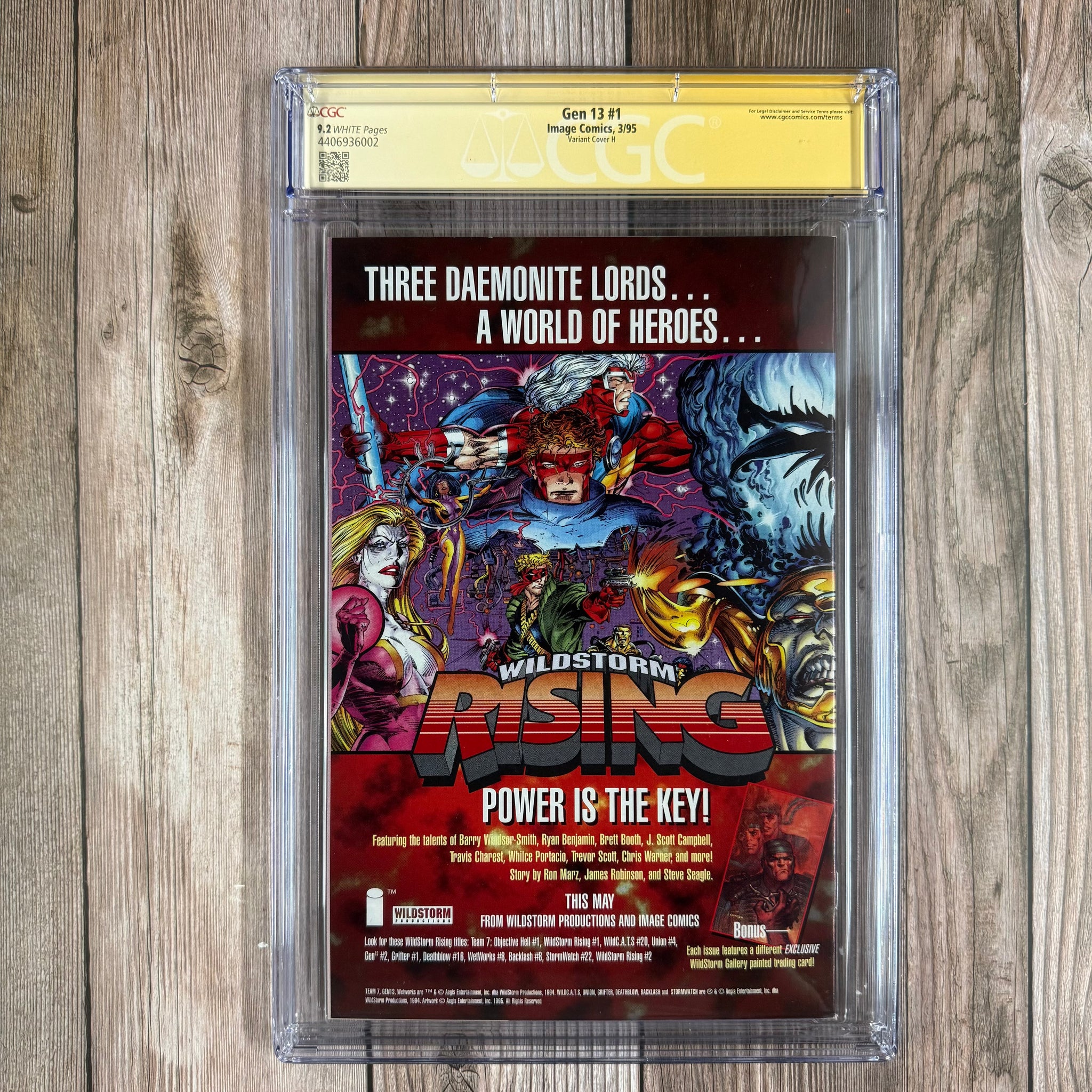 Gen13 #1 CGC 9.2 WP SS Signed by J. Scott Campbell Variant Cover
