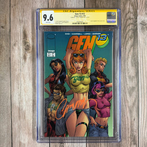 Gen 13 #12 CGC 9.6 WP SS Signed by J. Scott Campbell Cover Art by J. Scott Campbell  featuring Caitlin Fairchild in the foreground (Cert 6001)