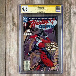 Harley Quinn #1 CGC 9.6 WP SS Signed by Terry & Rachel Dodson, Premiere issue of the 1st Harley Quinn ongoing series (Cert 4001)