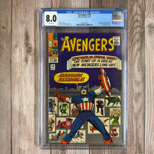 Avengers #16 CGC 8.0 WP Hawkeye, Scarlet Witch and Quicksilver Join the Avengers, 3rd appearance of Kang (Cert 0012)