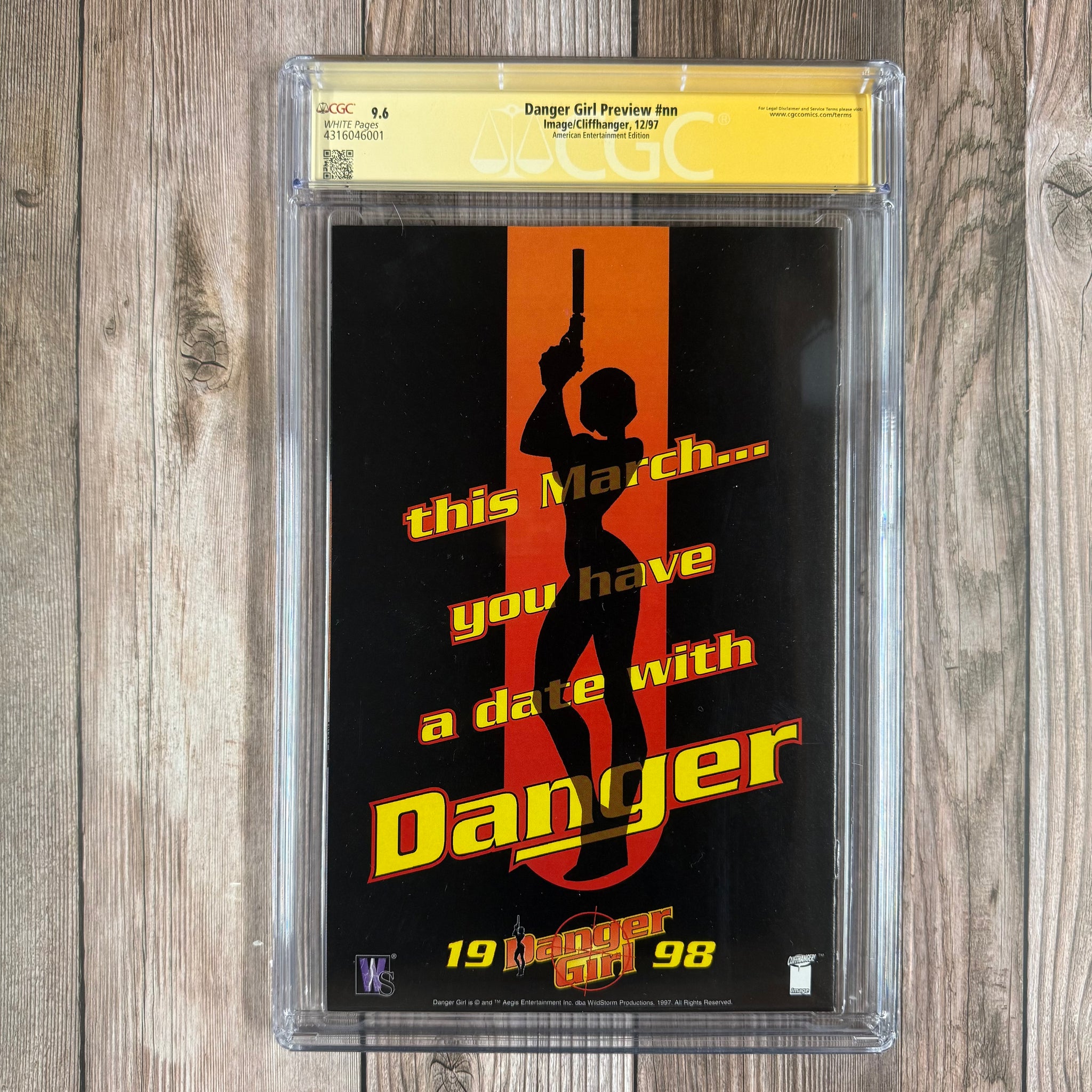 Danger Girl Preview #1 CGC 9.6 WP SS Signed by J. Scott Campbell