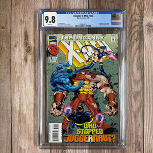 Uncanny X-Men #322 CGC 9.8 WP 1st Mention of Onslaught (Cert 2015)