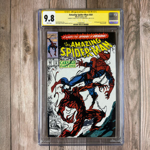 Amazing Spider-Man #361 CGC 9.8 WP SS Signed by Stan Lee and Mark Bagley, ICONIC Cover art by Mark Bagley, 1st Full Appearance of Carnage (Cert 3087)