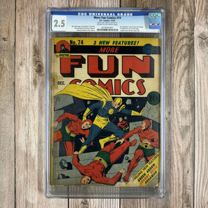 More Fun Comics #74 CGC 2.5 2nd appearance of Aquaman, Green Arrow & Speedy (Cert 1001)