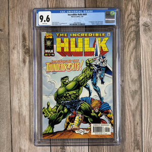 Incredible Hulk #449 CGC 9.6 WP 1st team appearance of The Thunderbolts: Citizen V (formerly Baron Zemo), Atlas (formerly Goliath), Mach-1 (formerly Beetle), Songbird (formerly Screaming Mimi), Meteorite (formerly Moonstone II), Techno (formerly Fixe...