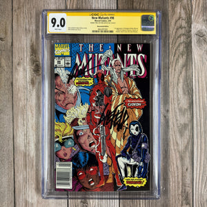 New Mutants #98 CGC 9.0 WP SS, Newsstand Edition 1st appearance of Deadpool, a subject of the Weapon X program (Cert 1001)