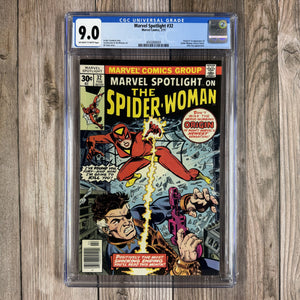Marvel Spotlight #32 CGC 9.0 1st appearance and origin of Spider-Woman, Jessica Drew (Cert 8004)