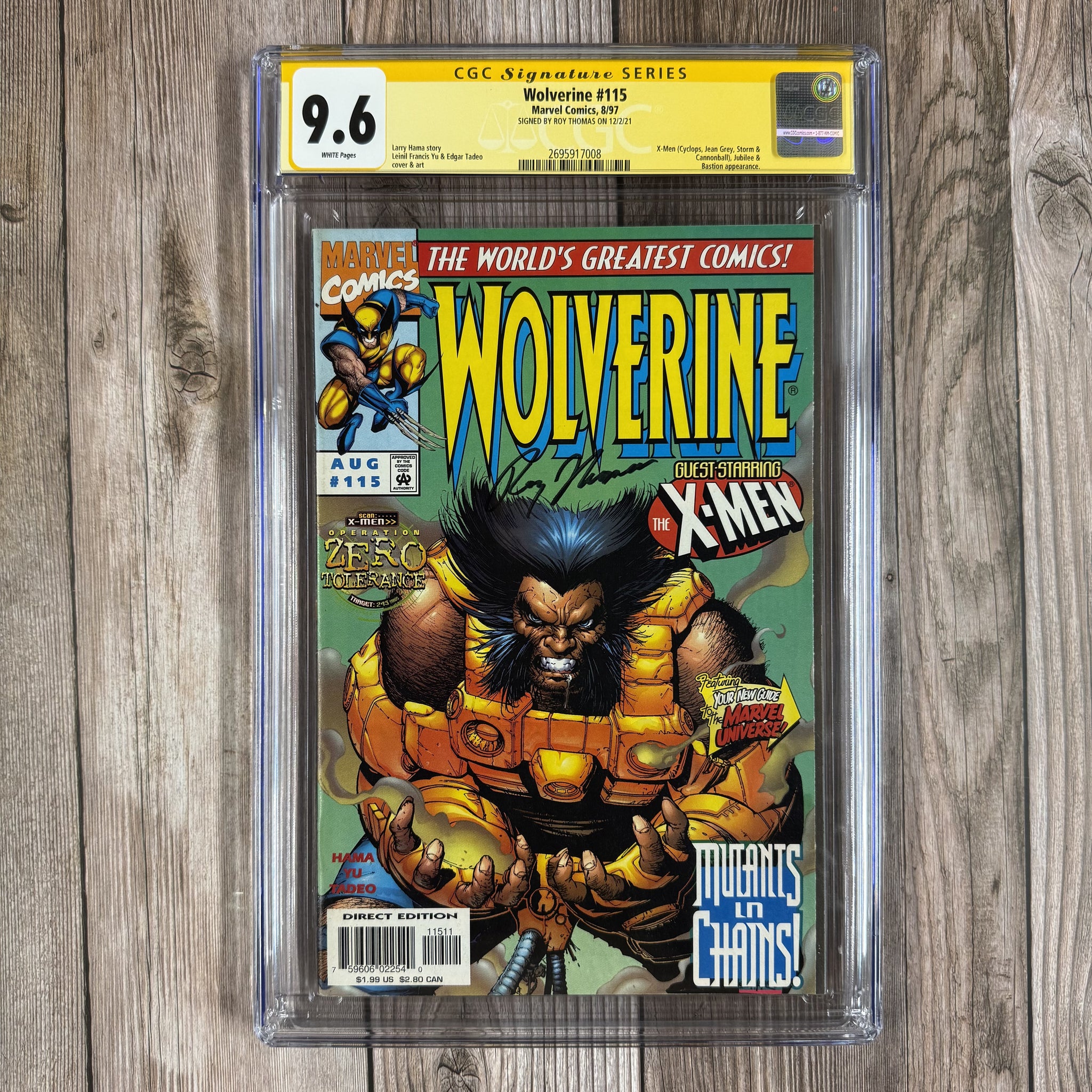 Wolverine #115 CGC 9.6 WP SS Marvel Comics, 8/97 (Cert 7008