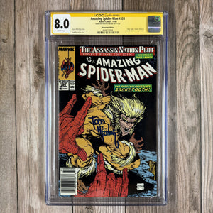 Amazing Spider-Man #324 CGC 8.0 WP SS Signed by Todd McFarlane, Newsstand Edition Cover art by Todd McFarlane featuring Sabretooth (Cert 3004)