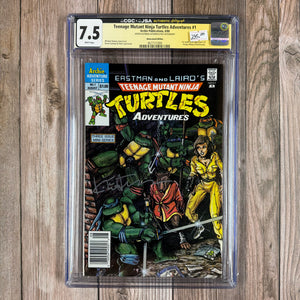 Teenage Mutant Ninja Turtles Adventures #1 CGC 7.5 WP SS Kevin Eastman Newsstand Edition (Cert 1004)