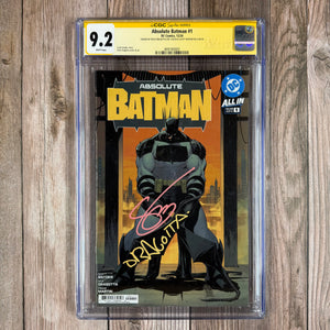 Absolute Batman #1 CGC 9.2 WP SS Synder & Dragotta (Cert 0001)
