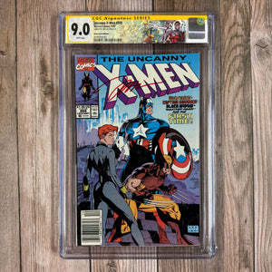 Uncanny X-Men #268 CGC 9.0 WP SS Jim Lee Newsstand Edition (Cert 0003)