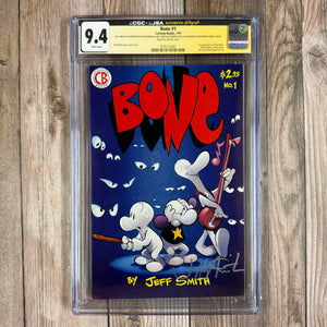 Bone #1 CGC 9.4 WP JSA Certified Jeff Smith (Cert 7001)