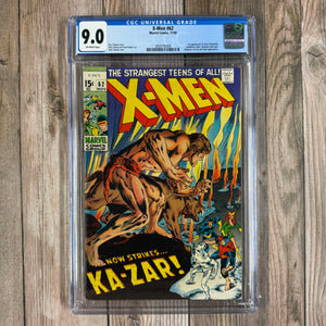 X-Men #62 CGC 9.0 1st team appearance of the Savage Land Mutates (Cert 2009)