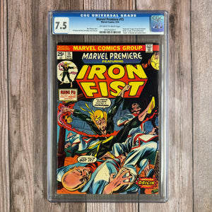 Marvel Premiere #15 CGC 7.5 1st appearance and origin of Iron Fist, Daniel Rand (cert 2011)