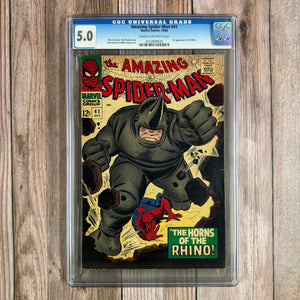 Amazing Spider-Man #41 CGC 5.0 1st appearance of Rhino (cert 8030)