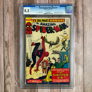 Amazing Spider-Man Annual #1 CGC 4.5 1st team appearance of the Sinister Six: Doctor Octopus, Kraven, Vulture, Electro, Mysterio, Sandman (cert 8013)